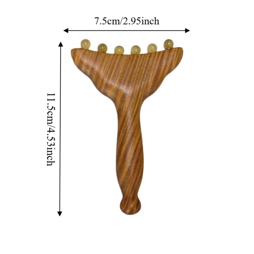 Sandalwood Meridians Massage Comb Copper/Horn Balls Lymphatic Drainage Massager Breast Massage