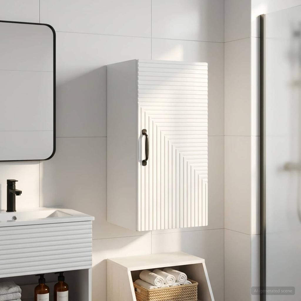HAARLEM Bathroom Wall Cabinet Glossy White 30 X 31 X 59 Cm