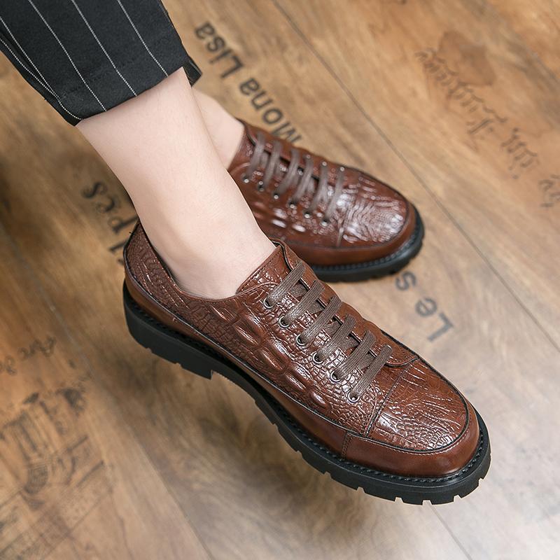FashionItalian Formal Shoes Men lace up Leather Wedding Dress Man Oxford Shoes Men Office shoes Scarpe Uomo Eleganti Laarzen Dames