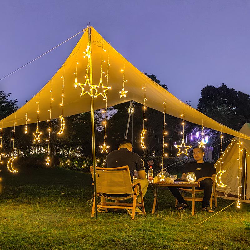 Solar and USB Styles LED Christmas Curtain String Lights, Star Moon Wish Ball Decor Lights, Warm White Ambient Icicle Lights, Multiple Styles