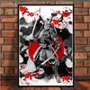 Japan Samurai Anime Poster Abstract Wall Art Bushido Canvas Painting Japanese Warriors Portrait Picture Print Home Wall Decor No Frame