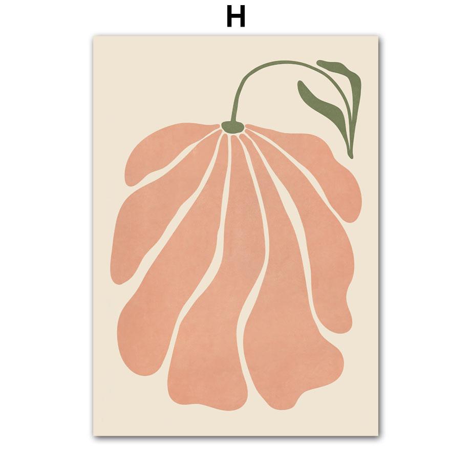 Abstrakter Blumenmarkt Pfingstrose Gänseblümchen Blätter Wandkunst Leinwand Malerei Vintage Poster und Drucke Bild für Wohnzimmer Heimdekor