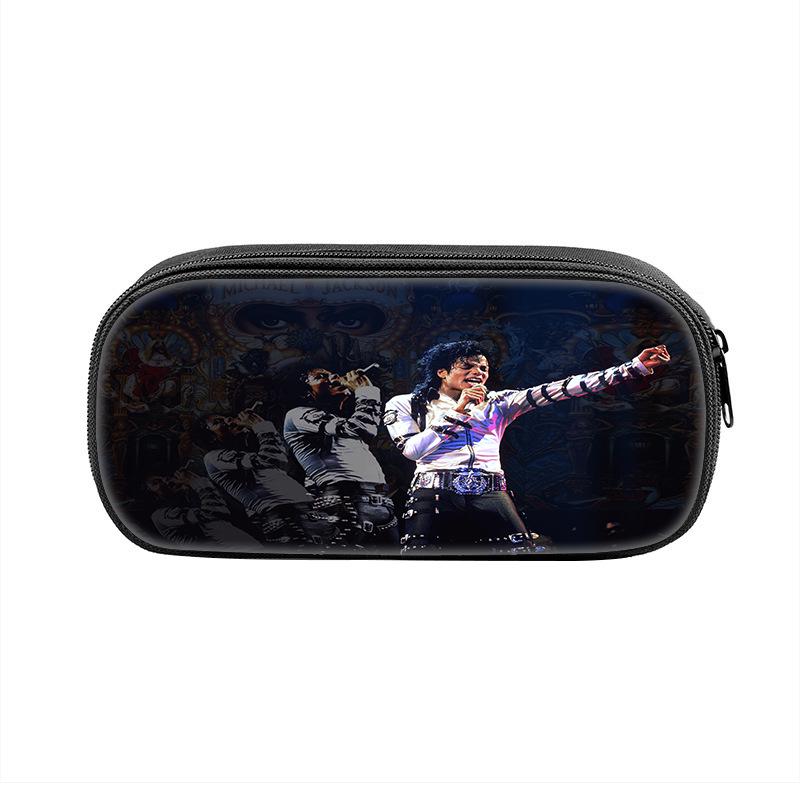 Michael Jackson Zippered Pencil Case: Student Stationery Bag