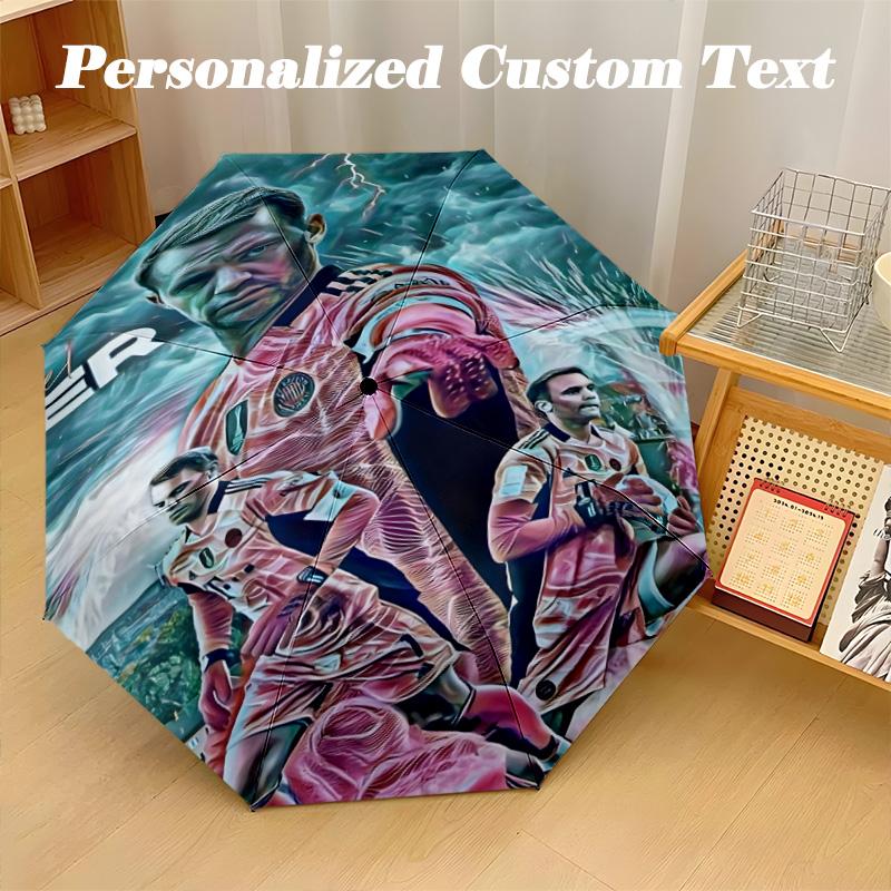 8‑Rib Automatic Umbrella, Manuel Neuer Design Foldable Umbrella for Sun Rain Protection Travel