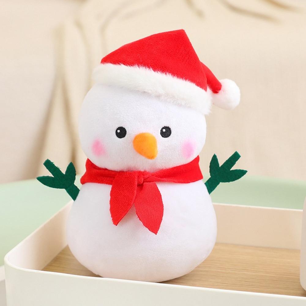 Fluffy Snowman Plush Toy Cartoon Xmas Ornament Creative Christmas Snowman Pendant  Christmas Gift