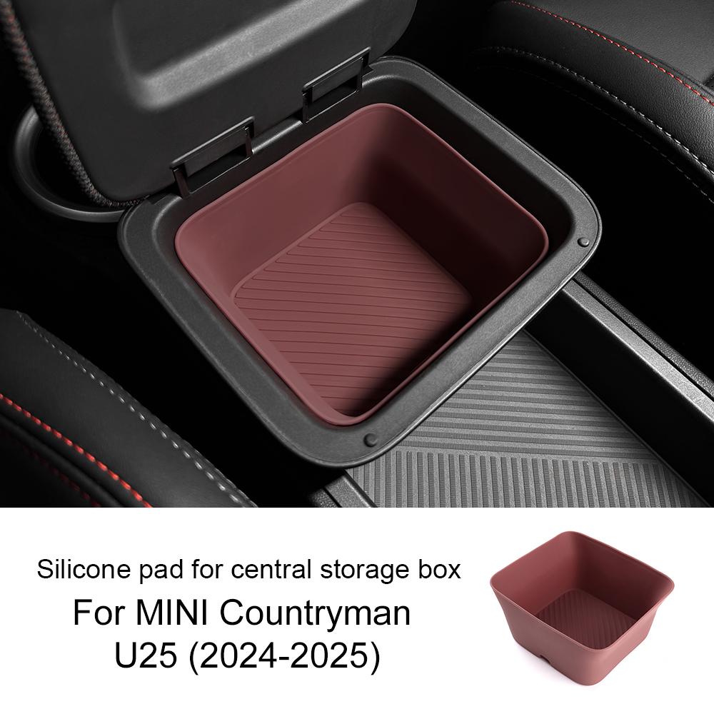 For MINI Countryman U25 2024 2025 Silicone Car Central Armrest Storage Box Content Center Console Accessories