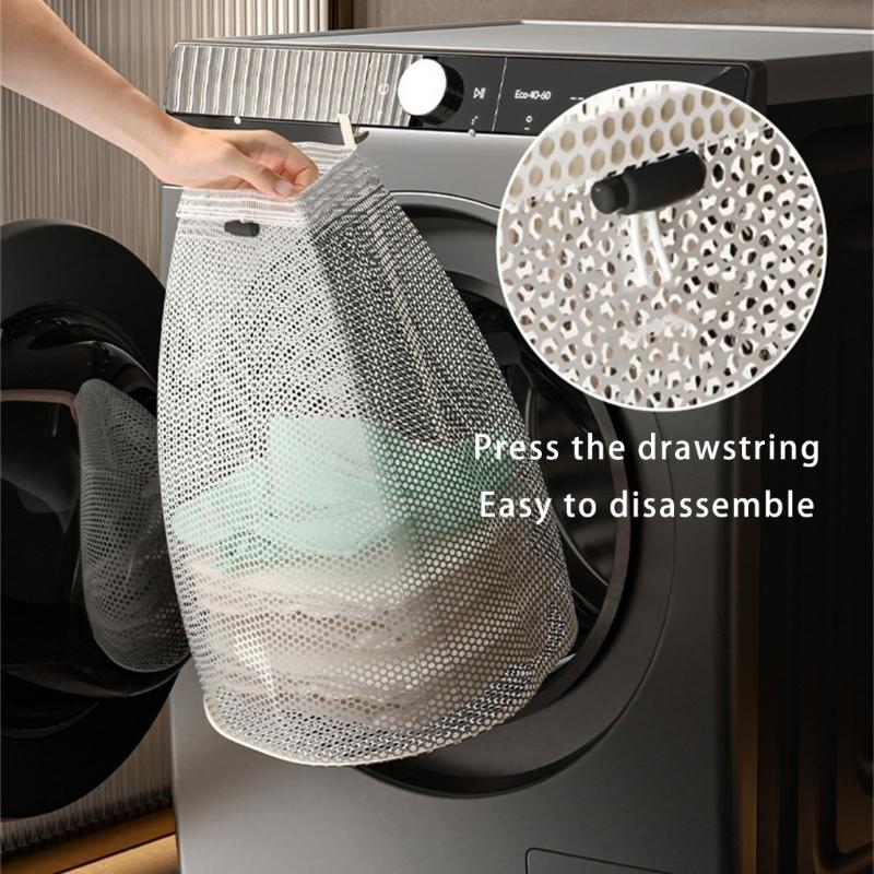 Easy Install Suction Cup Laundry Basket Foldable Mesh Storage Modern Styles Bathroom Organizer Holds Bulk Clothes