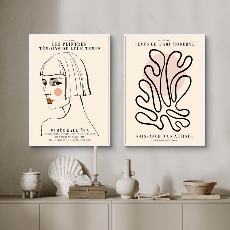 Bauhaus Exhibition Canvas Line Chair Wall Art Minimalism Print Painting  Abstract  Nordic Poster Face Picture Modern Home Decor