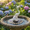 Decorative Solar Garden Fountain Animal Statue Fountain, Bird Bath with LED Lights, Eco Friendly Water Pump Floating for Pond Pool Backyard Decor