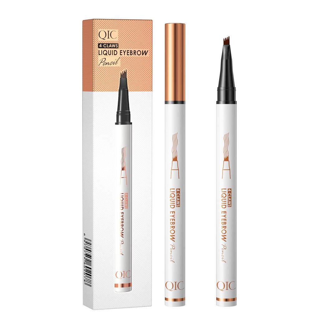 QIC Ultra-fine Four-pronged Water Eyebrow Pencil, Long-lasting Waterproof, Sweat-proof and Non-smudging Liquid Eyebrow Pencil, Four-claw Wild Eyebrow.