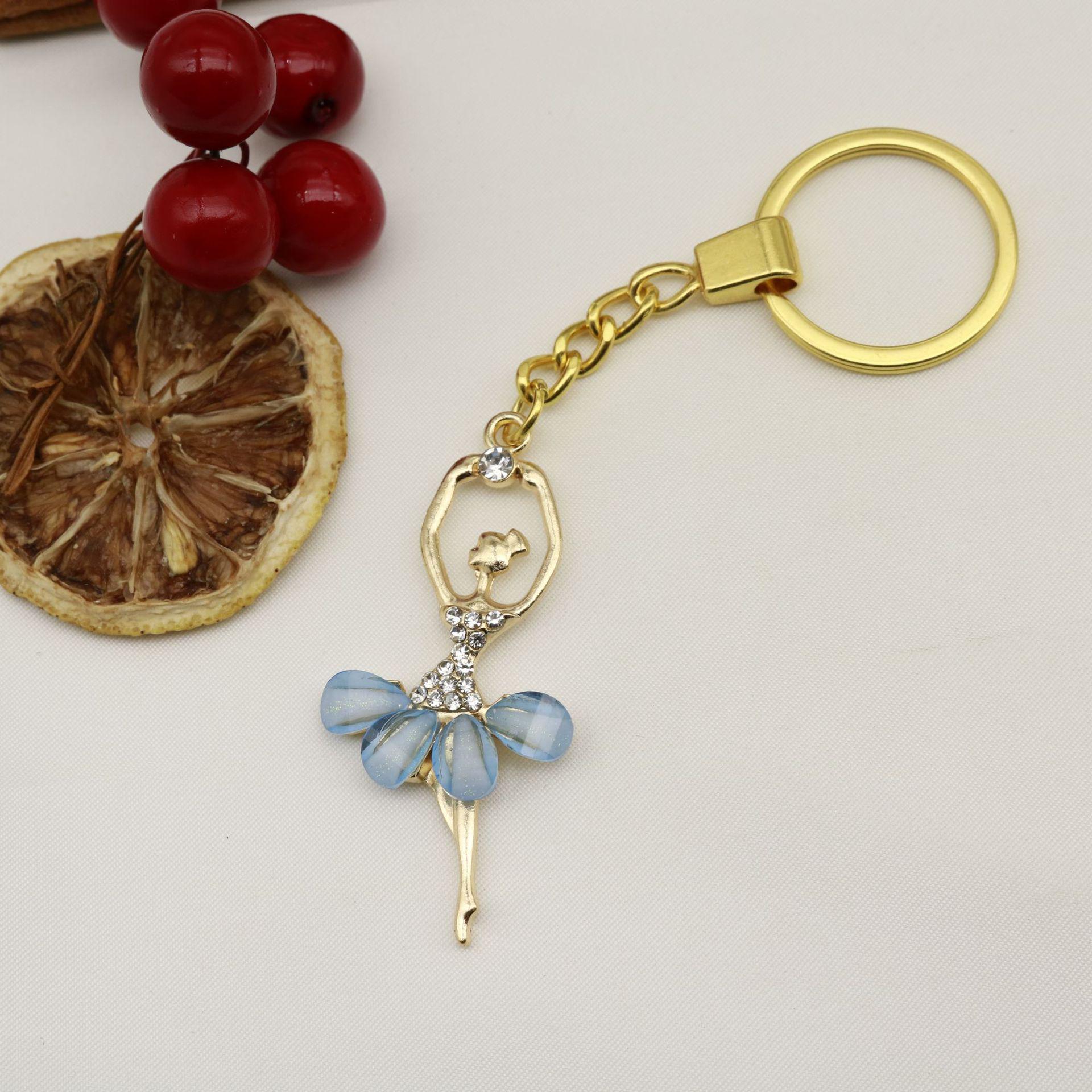 Hot Selling Cute Rhinestone Ballet Keychain Pendant