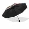 1pc Re:Zero Anime Characters Outdoor Umbrella - Automatic Opening/Closing, Portable 3-Fold Design, 8-Bone Iron Frame, Perfect Gift for Fans, Trav