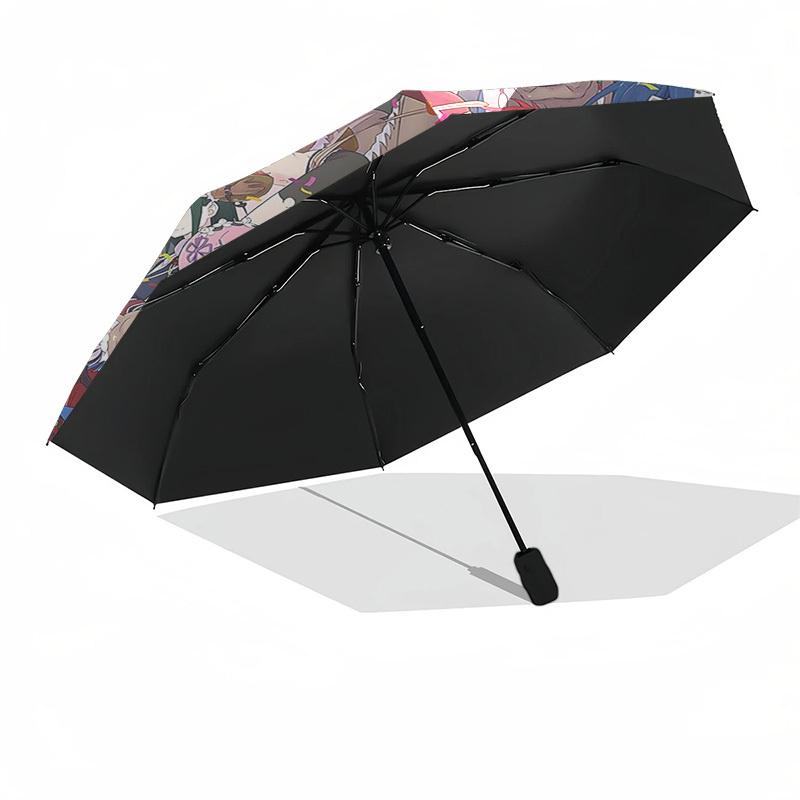 1pc Re:Zero Anime Characters Outdoor Umbrella - Automatic Opening/Closing, Portable 3-Fold Design, 8-Bone Iron Frame, Perfect Gift for Fans, Trav