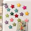 School Locker Magnets 2Pcs 3D Star Refrigerator Magnet, Resin Shape Fridge Metal Surface Magnetic Decoration for Kitchen Office Whiteboard Cabinet