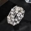 Strass Perlen Mehrschichtige Armbandkette Kralle Diamantarmband Offen Voll Diamant Elastisches Armband