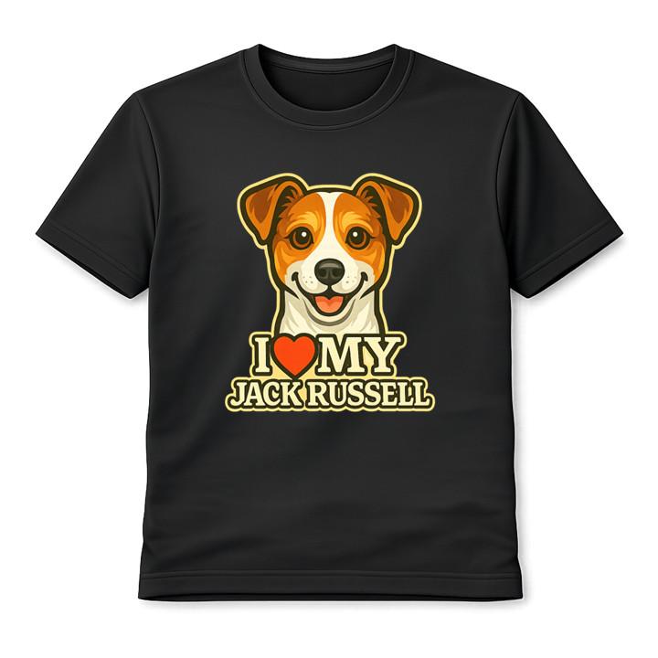 I Love My Jack Russell Cute Dog Unisex T-Shirt Terrier Gift Lover Graphic Tee M
