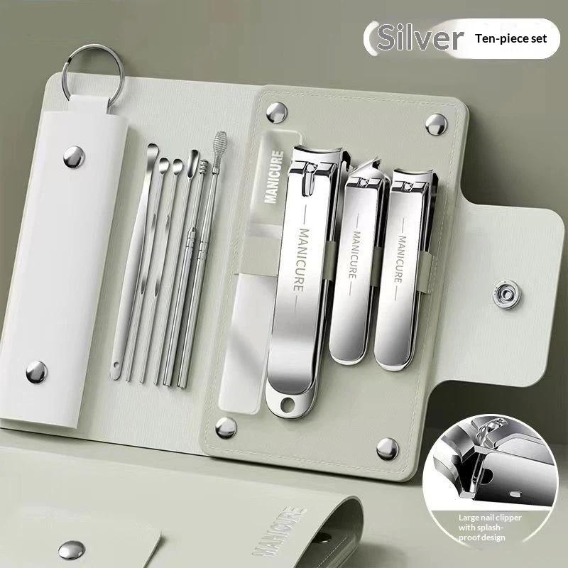 10-Piece Nail Clipper Set 10-Piece Nail Care Tool Set Cuticle Cutter Stainless Steel Nail Care Set Special Manicure Beauty Tools