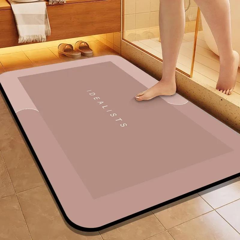 Diatom Mud Mat, Bathroom Carpet, Soft and Comfortable, Non-slip Floor Mat, Diatom Mud Bathroom Absorbent Mat, Quick-drying Soft 400MMx600MM