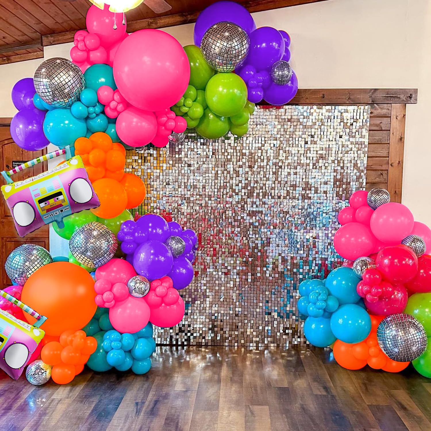 11 Palloncini Arcobaleno 4D A Forma Di Pattino A Rotelle E Boombox, Forniture Per Feste A Tema Anni '80 E '90, Decorazioni Retrò Hip Hop Discoteca