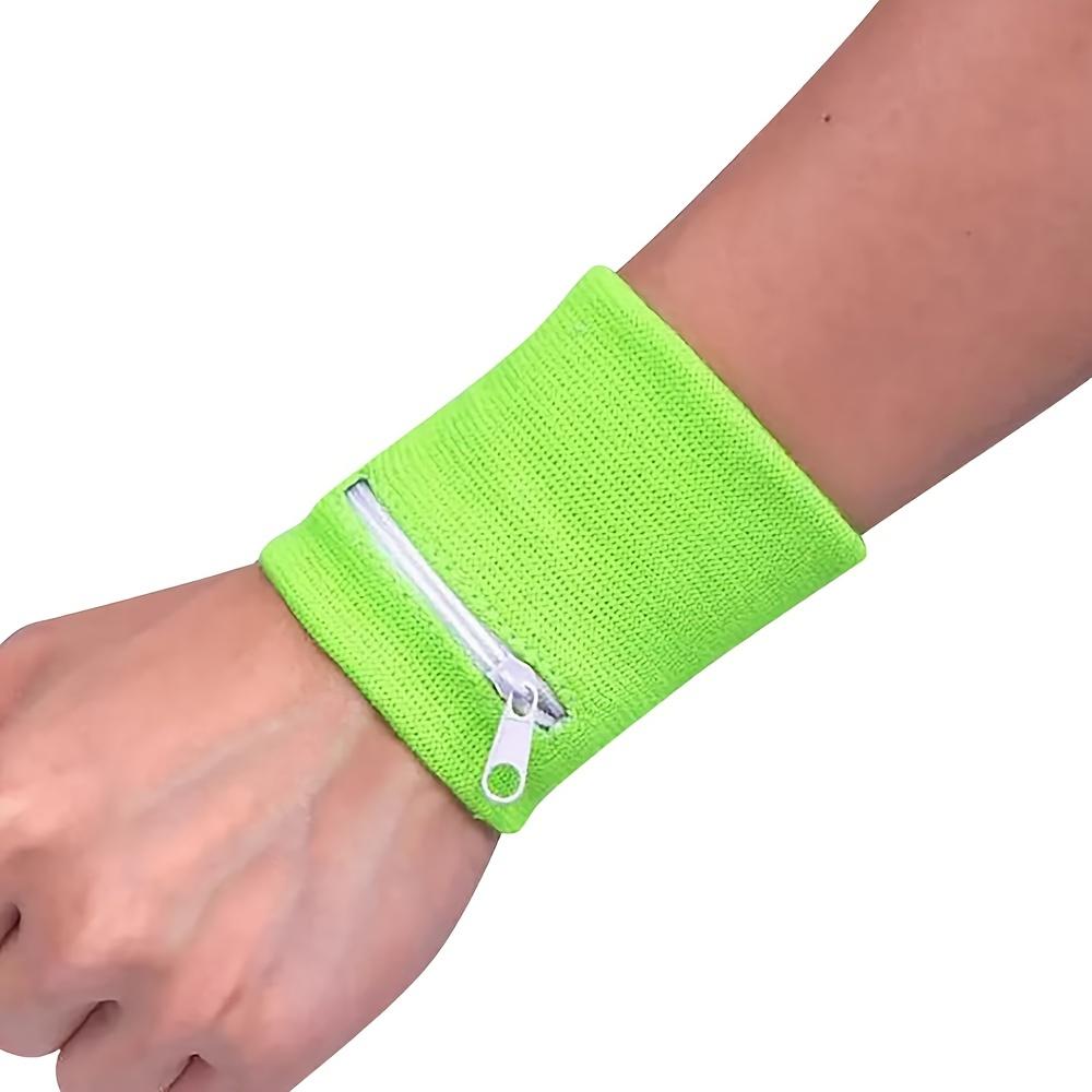 

Wrist Wallet | Sweatbands for Men & Women - Zipper, Running, Walking, Basketball, Tennis, Hiking, Workout зелений
