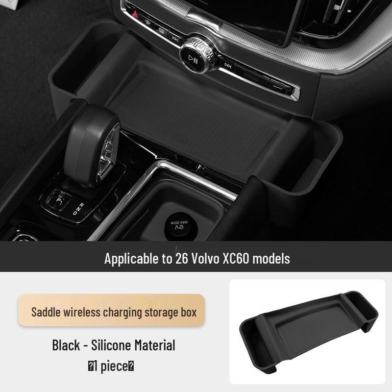 Organizzatore portaoggetti con base di ricarica wireless per console cambio marcia Volvo XC90, S90, XC60.