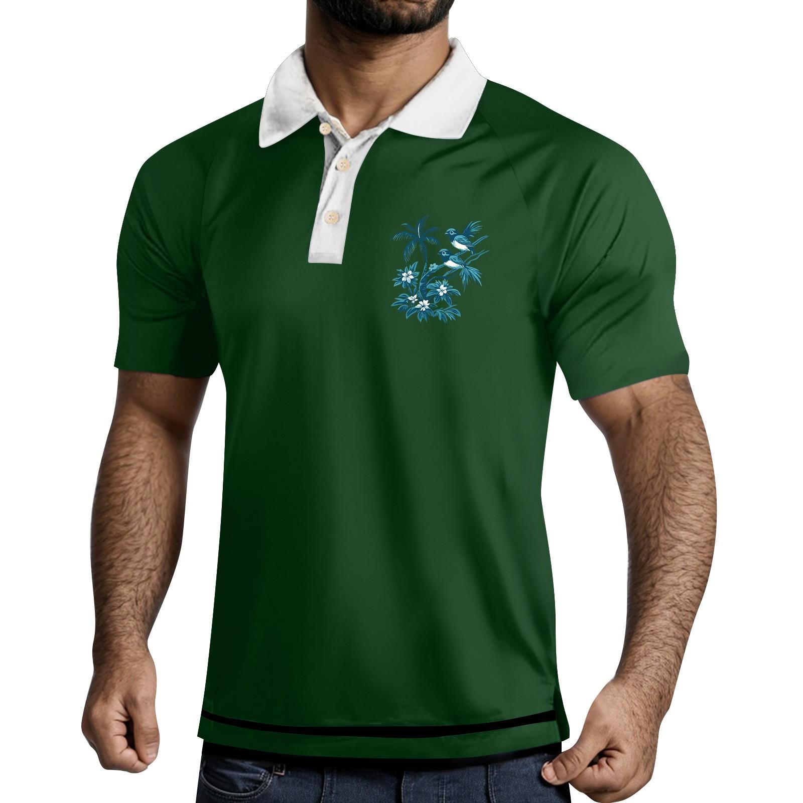 

Мужская рубашка с коротким рукавом и тремя пуговицами и лацканами XXL