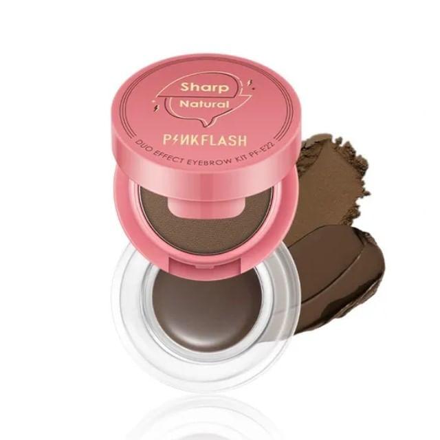 

PINKFLASH - 2 in 1 Duo Effect Eyebrow Kit - 3 Color #03 Reddish Brown