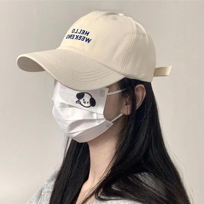 Duck Tongue Hat Women'S Versatile Letter Embroidered Curved Eaves Baseball Hat