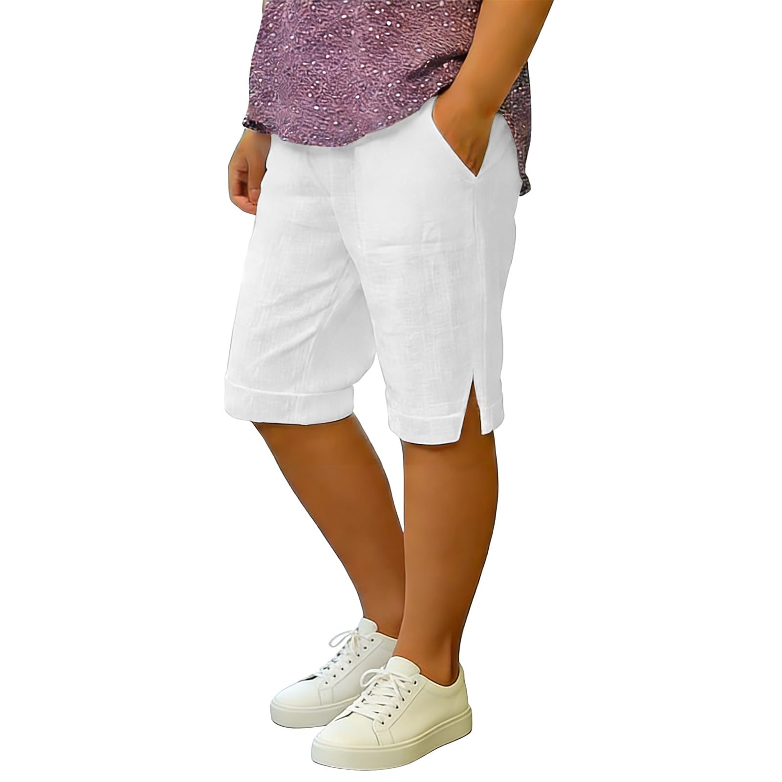 

Kids Elastic High Waist Pant Casual Fit Wide Leg Pants Trousers With Pockets 130