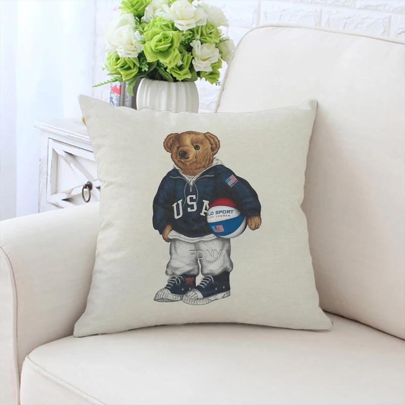 45x45cm sofa decorative cushion cover fashionable bear pillow cover bed decorative pillowcase customized gift chair backrest