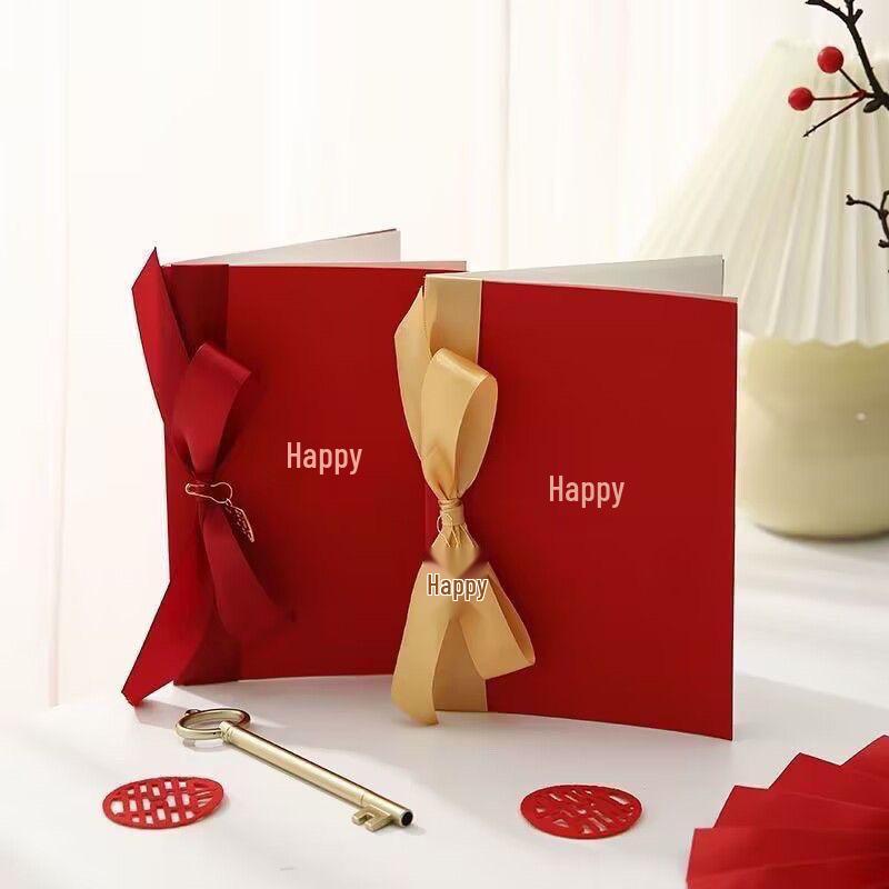 Chenxiang Red Double Happiness Wedding Vow and Speech Card Set with Gift Pen