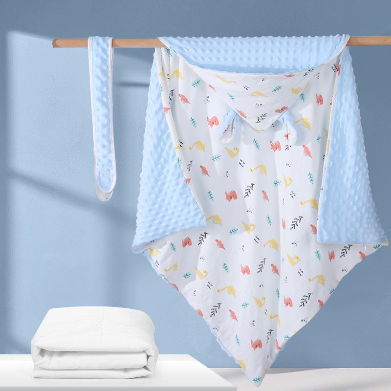 Novorozenecká deka zabalená do fleecu z fazolí Čtyřsezónní univerzální novorozenecká deka Čistá bavlna