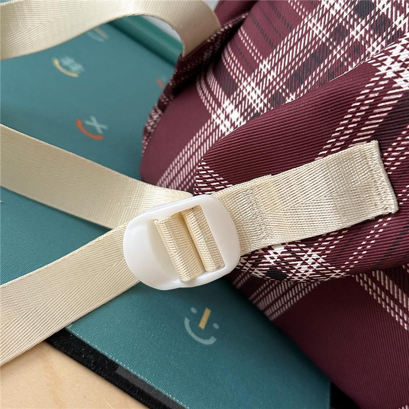 Contrast Color Plaid Backpack Women's Large Capacity Backpack Student Schoolbag