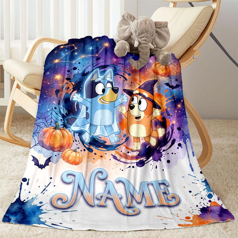 Halloween Friends Costume Customize Your Name Blanket Gift Personalized Blanket Soft Warm Cozy Great for Home Decor Couch Office Chair Office