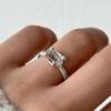Warmrecord Silver925 Matte Ddddot Herkimer Diamond Ring_ONE020