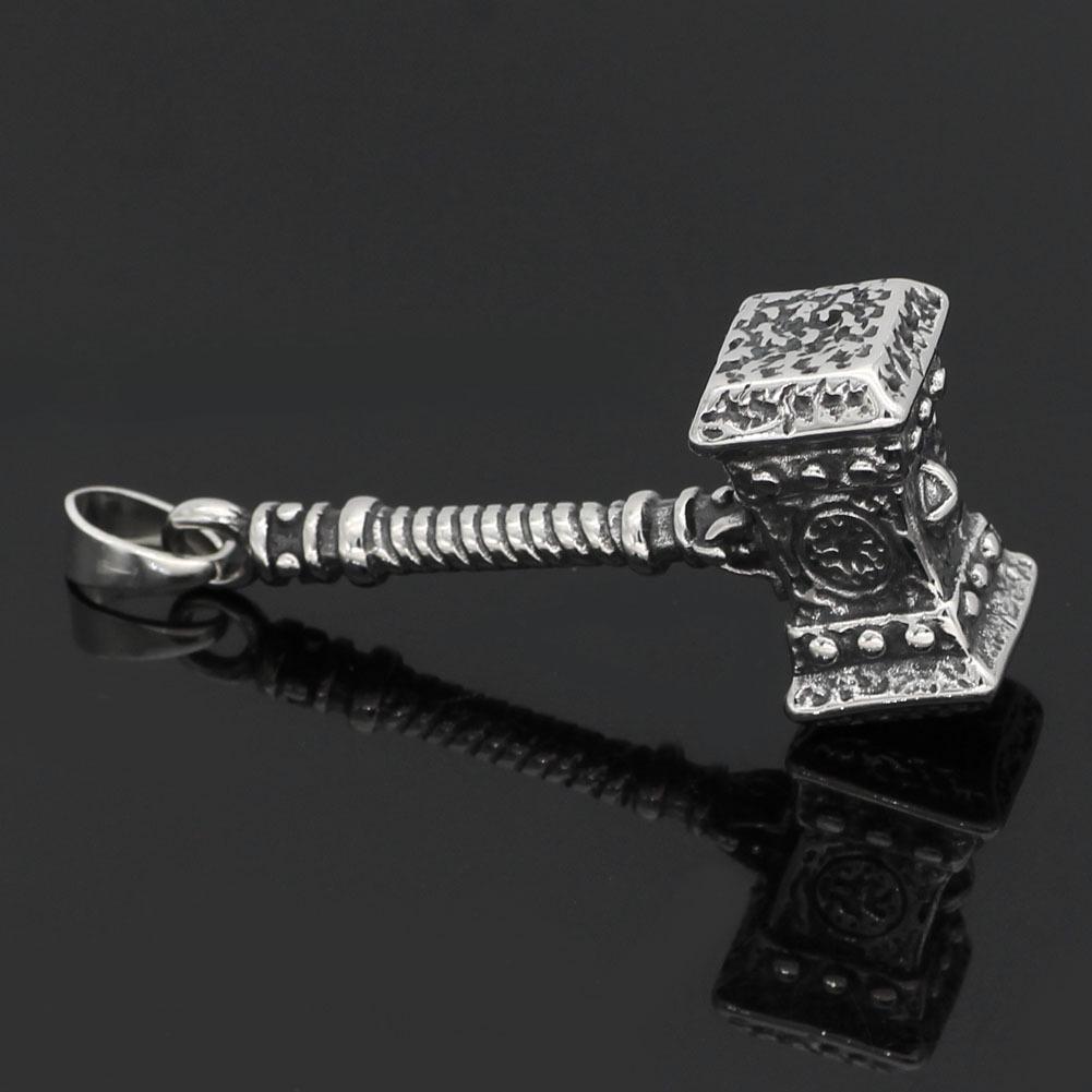 Viking Hammer Stainless Steel Necklace - Men s Domineering Jewelry Accessory