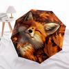 1pc Autumn Fox Automatic Umbrella - Automatic Opening And Closing, Sturdy Iron Frame, Portable Folding Design Yy251018185