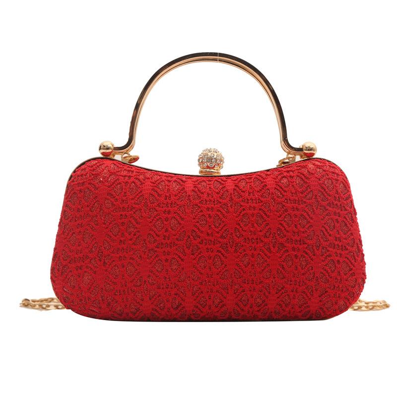 2025 New Exquisite Women's Bag Lock Buckle Shoulder Chain Crossbody Bag Women's Banquet Bag One-Shoulder Crossbody Small Square Bag