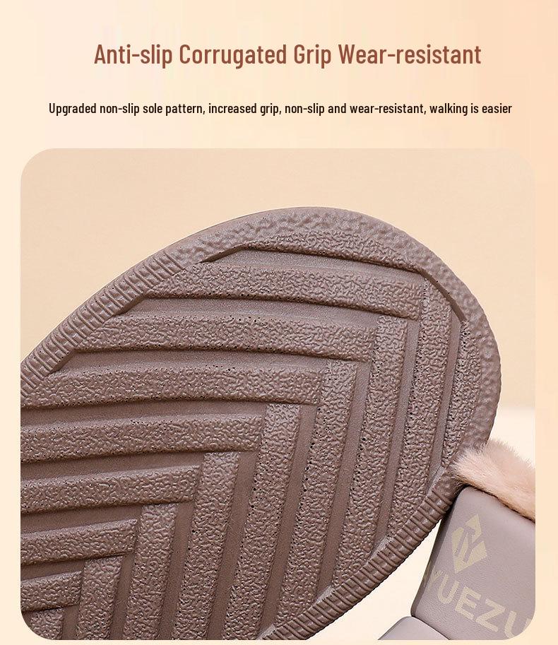 Women's Winter Snow Boots - Comfortable Slip-on Casual Shoes for Moms