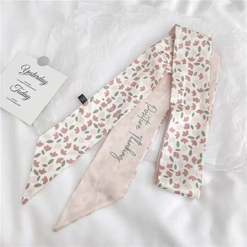Fruit-Print Silk Scarves Trendy Hair Accessories for Women, Vintage Bohemian Silk Scarf Wrap, Neck Head Daily Travel Gift Trendy