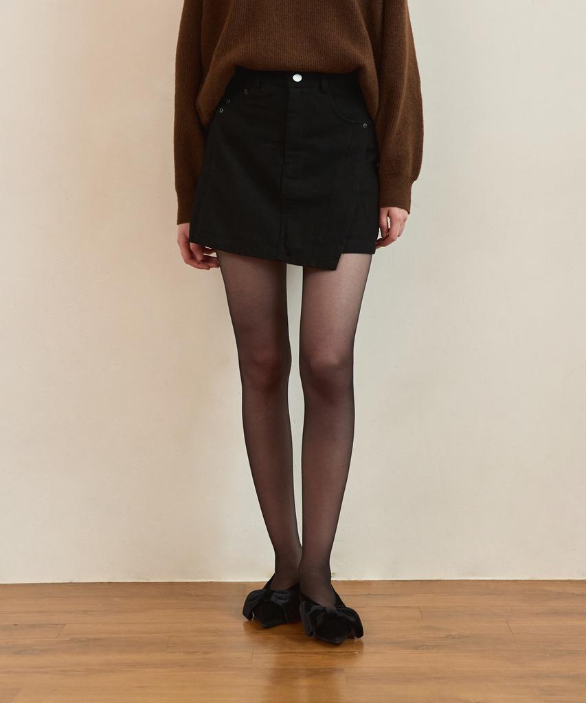 Adowl Unbalanced Cut Mini Skirt - Black