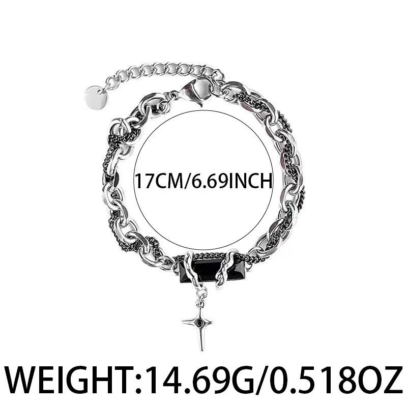 Bracelet Étoile en Acier Titane pour Hommes, Nouveau Design Minimaliste, Accessoire Polyvalent et Inaltérable, Cadeau