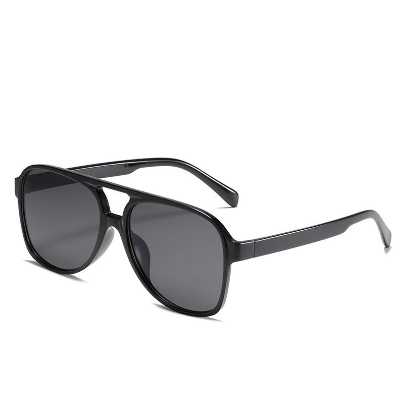 Double Bridge Square Women Sunglasses Vintage Brand Big Frame Sunglass Shades UV400 Women's Black Yellow Sun Glasses