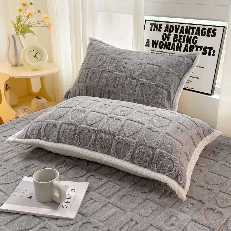 Solstice Velvet Pillowcase Set - 2pcs 48x74cm Winter Funda Almohada, Warm Cushion Cover for Home Bedding