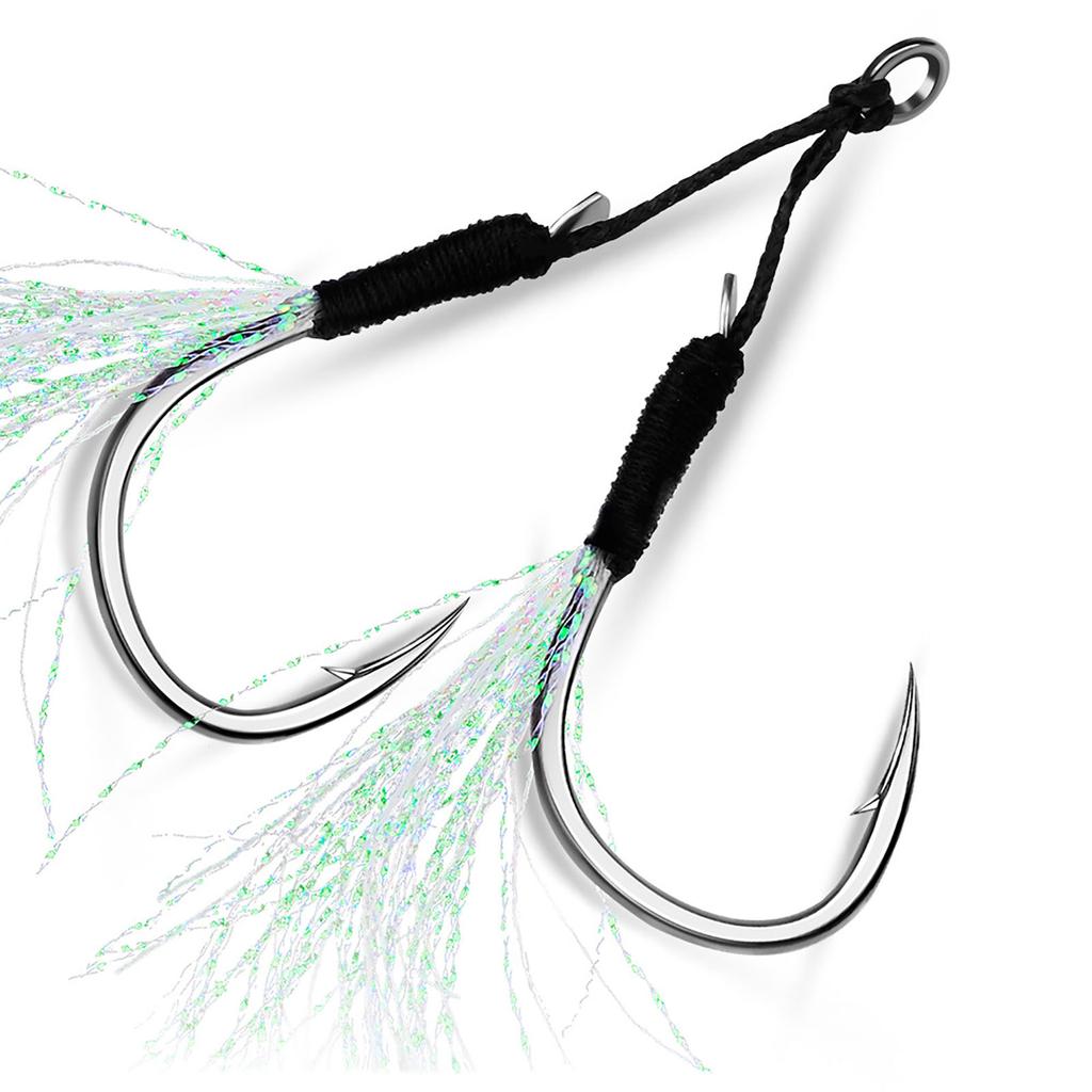 5 Pairs Lure Fishing Hook Sea Fishing High Carbon Steel Hook With Feather Fishing Gear Accessories