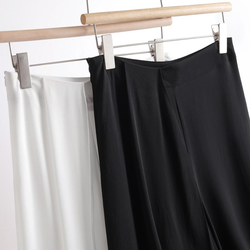Women's Linen Blend Overlay Wide Leg Pants – High Waist Flowy Palazzo Trousers (Size 27-33)