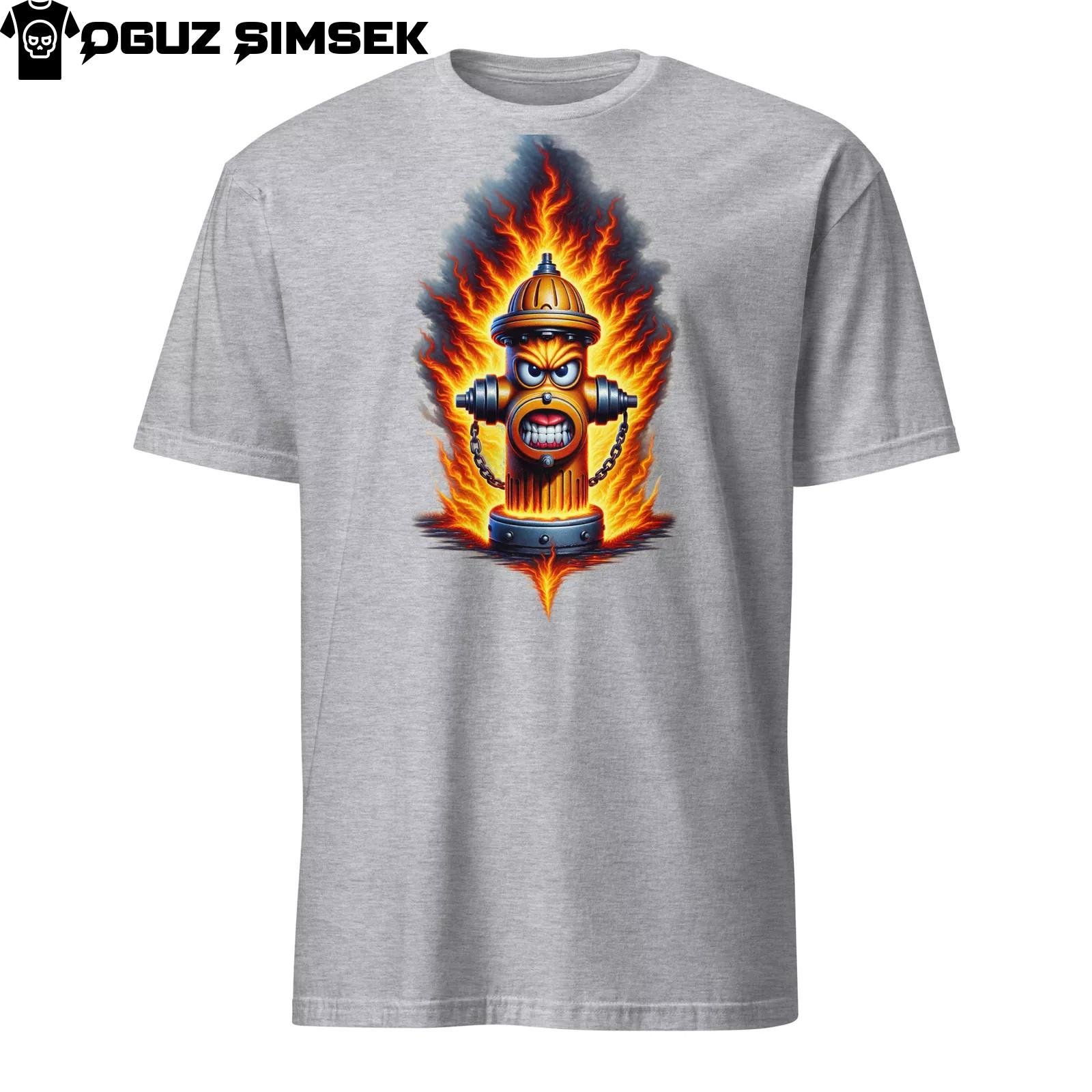 Angry Fire Hydrant Unisex T-Shirt Mens Womens Tees Top  Graphic Tee for Fiery Souls! S