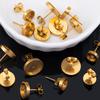 10 pièces 2 pièces Acier Inoxydable Rond Vierge Clous de Support Broches de Base Boucles d'Oreilles Bases de Support Bijoux DIY Fournitures de Fabrication Vente en Gros