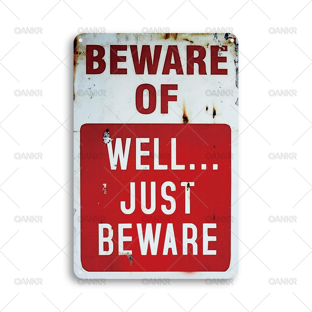 

Vintage Beware Of Well Metal Tin Sign Retro Just Beware Metal Signs for Man Cave Garage Farm Bar Garden Home Wall Decor Plaque 20x30cm（7.8x11.8inch）