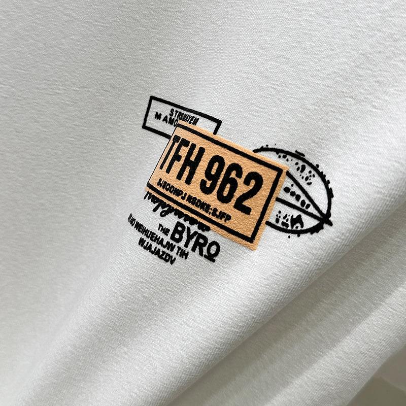 Heavy Mens T-shirt Summer Thin Versatile American Short-sleeved T-shirt Everyday Round Neck Top